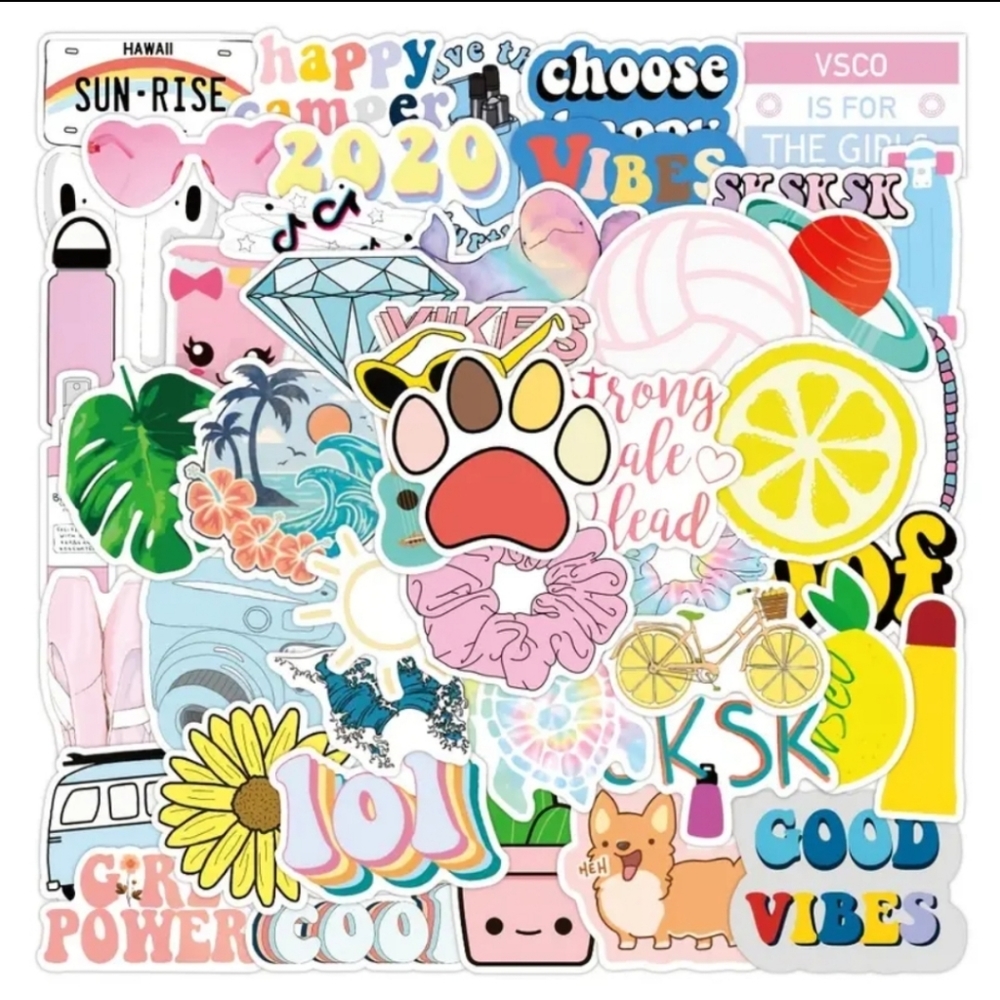 50 Stickers | Durable | Reusable | Waterproof | No Repeats | Brand New